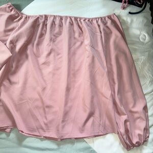 Pink Off-Shoulder Blouse